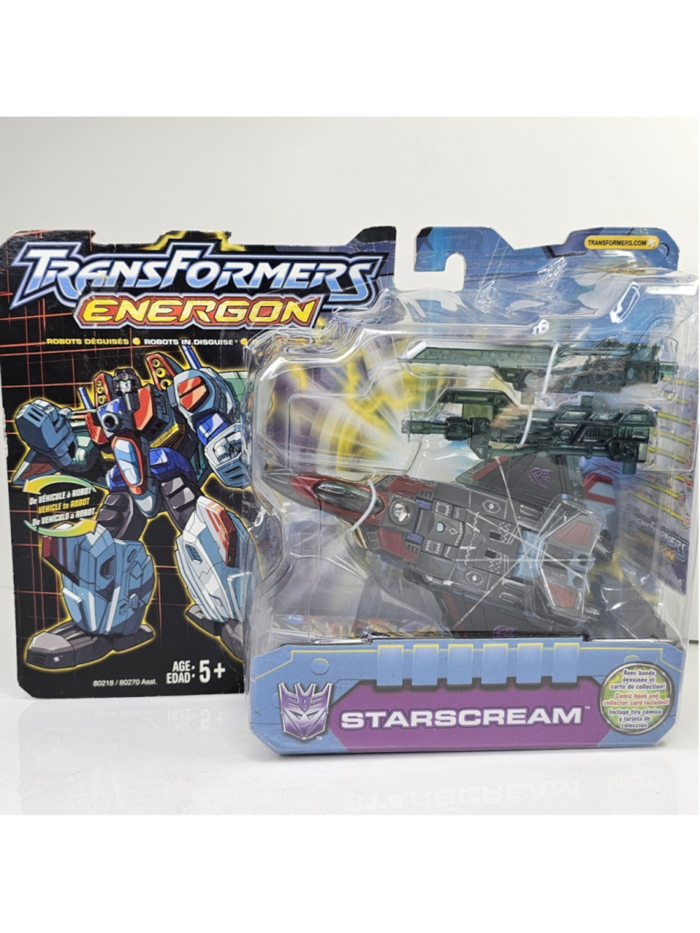SEALED Hasbro Transformers Energon Deluxe Starscream Black Figure BOX WEAR